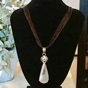 Dalmatian Jasper & Scolecite Pendant